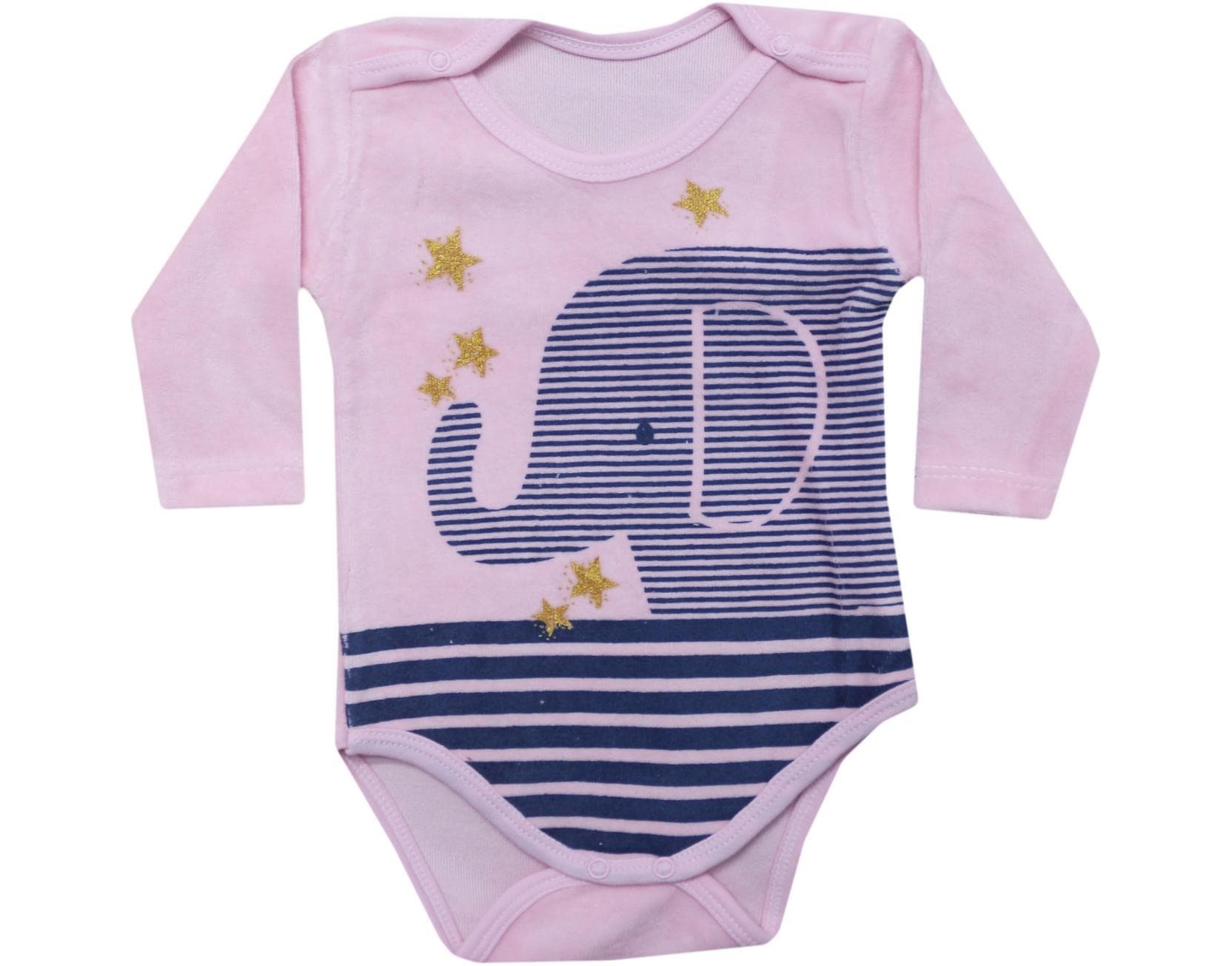 Kadife çıtçıtlı bebe badi 3-6-9-12-18 ay