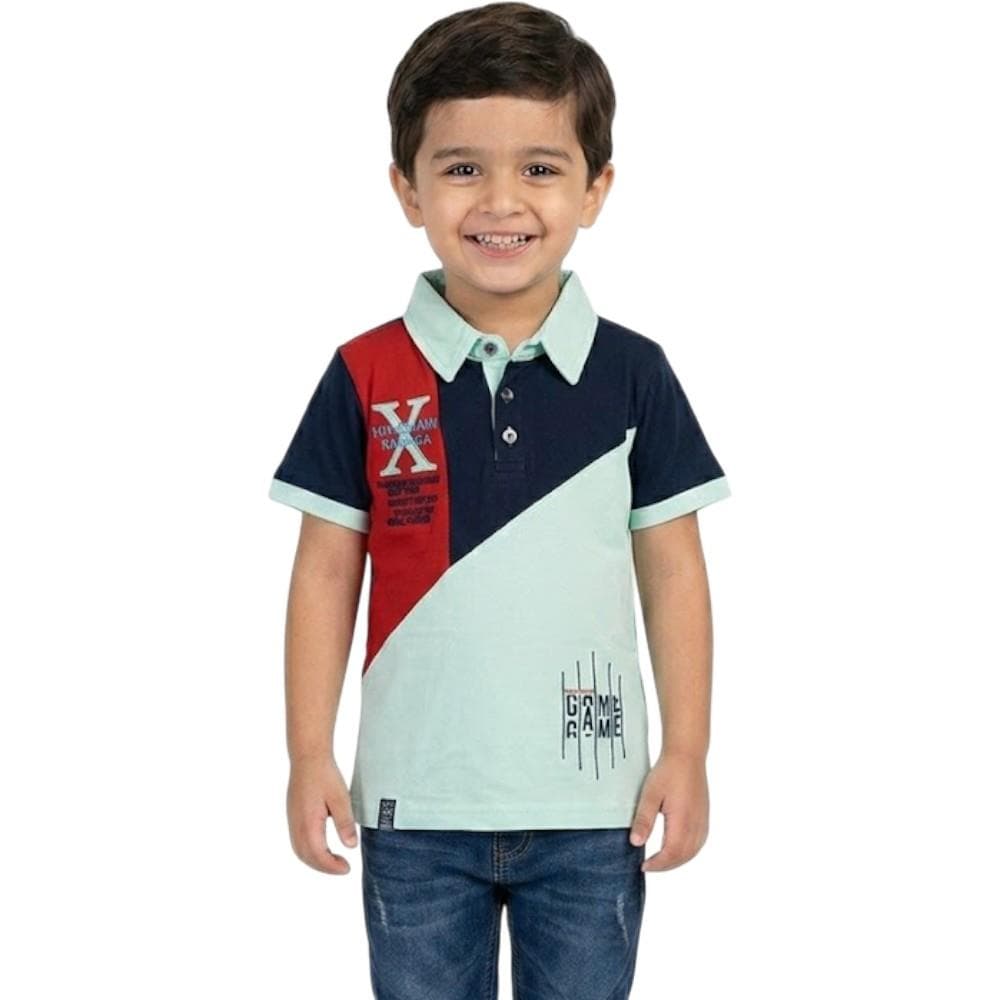 Polo yakalı X baskılı yazlık tişörtler (1/4)