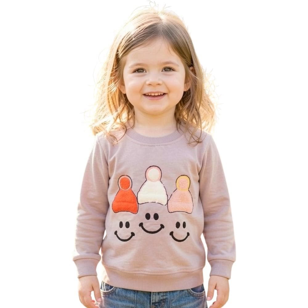 Çocuk emoji nakışlı sweatshirt (1/4)