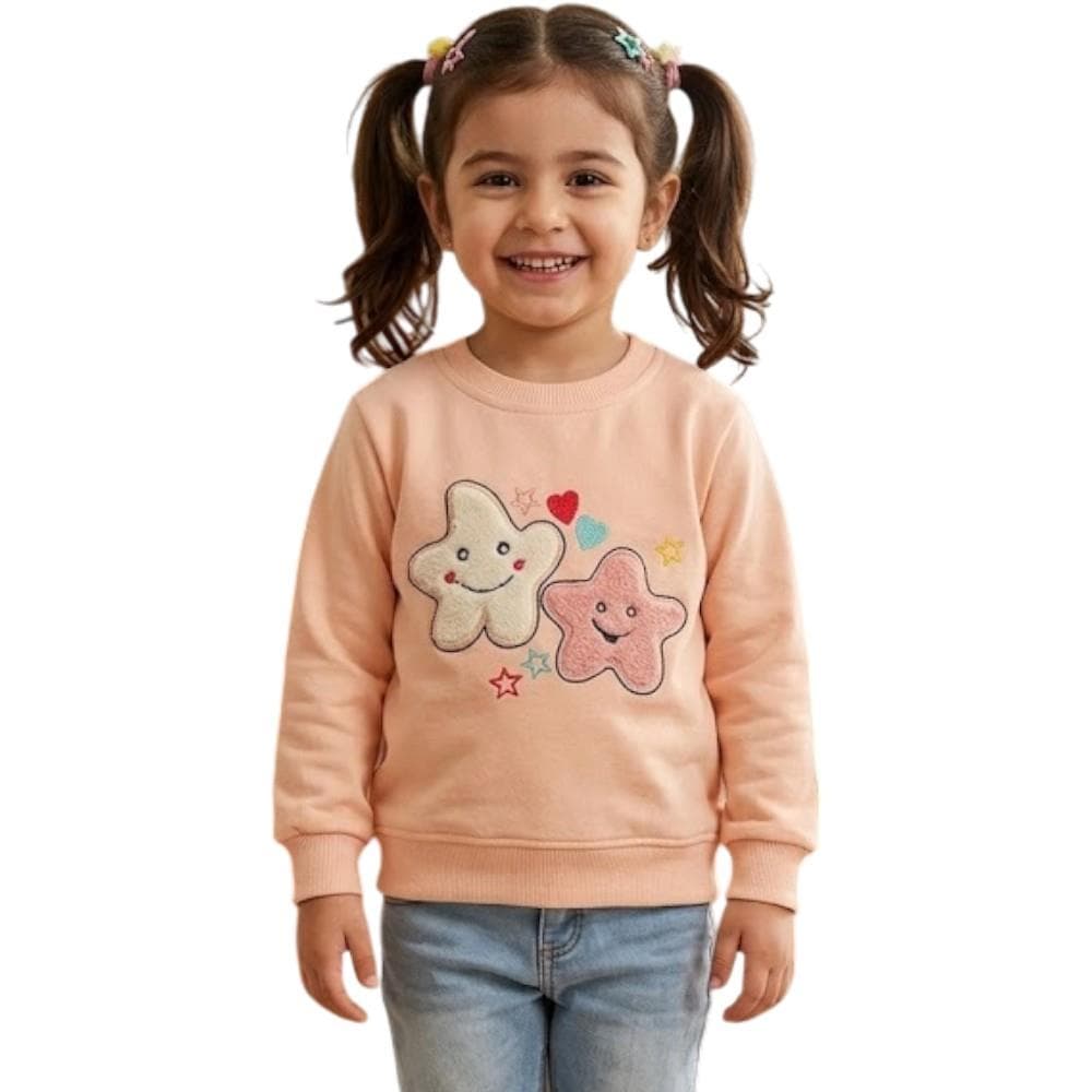 Çocuk mevsimlik yıldız nakışlı sweatshirt (1/4)