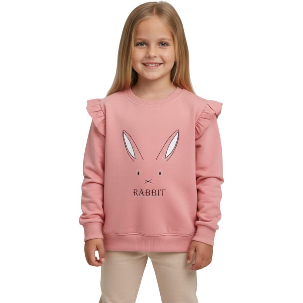 RABBİT baskılı mevsimlik çocuk sweatshirt