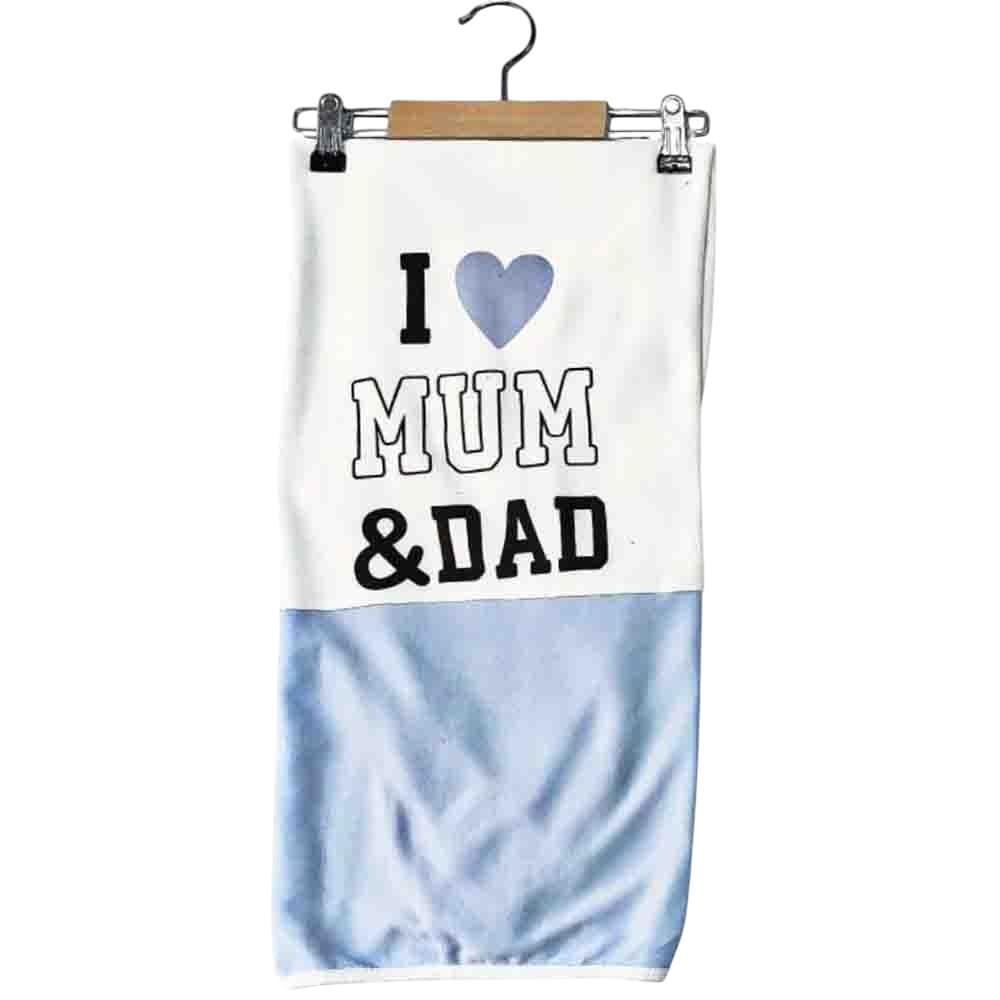 «I ♥ MUM & DAD» baskılı çocuk battaniyesi (1/4)