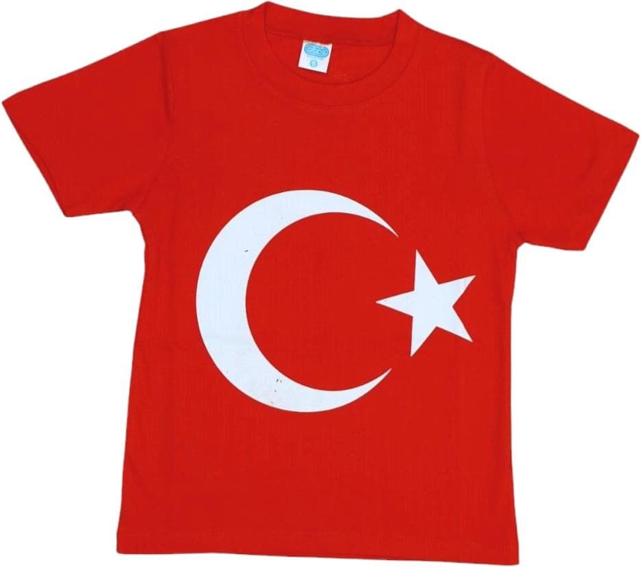 Ay yıldız baskılı çocuk tişörtleri toptan 10/13 yaş