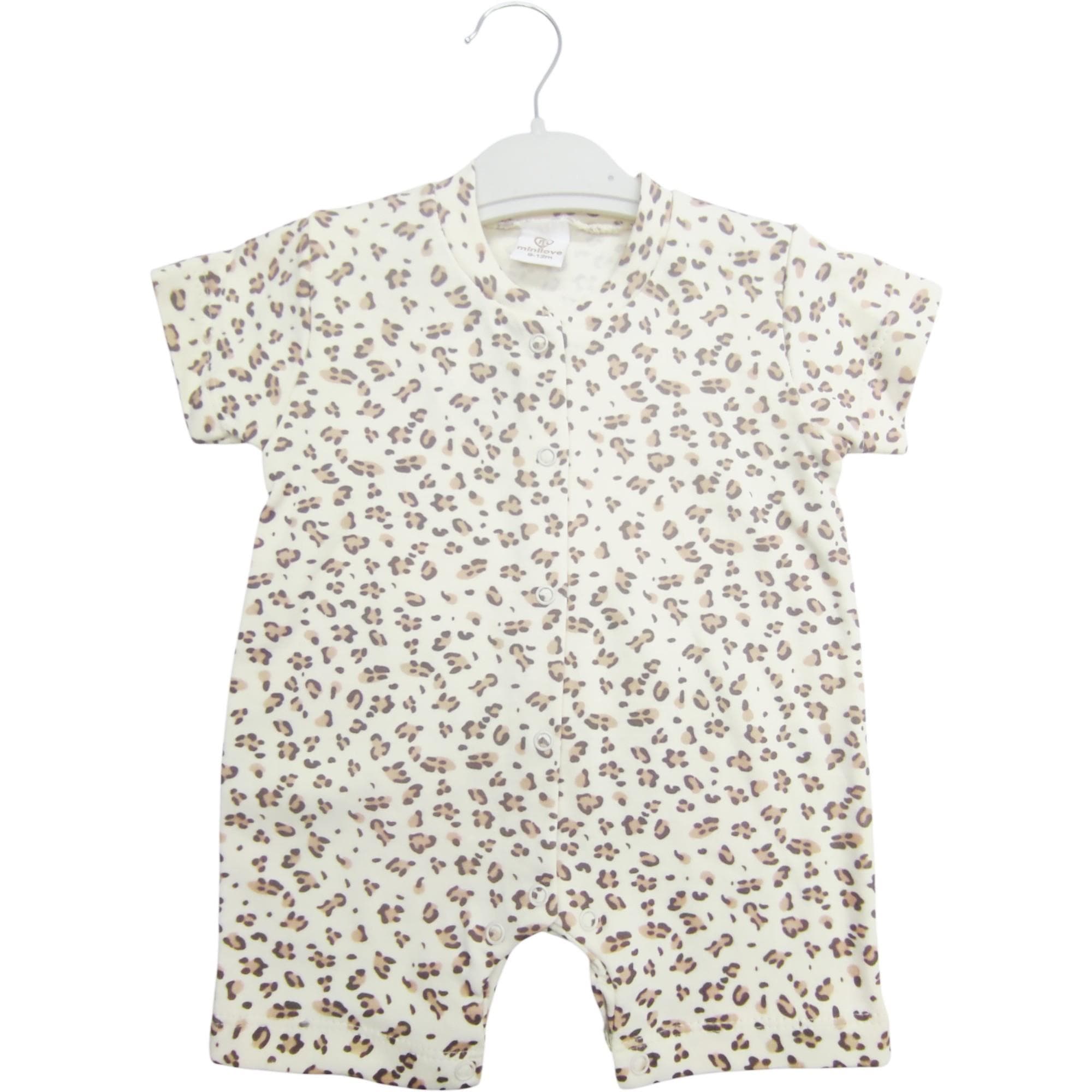 Bebek leopar desenli yazlık tulum