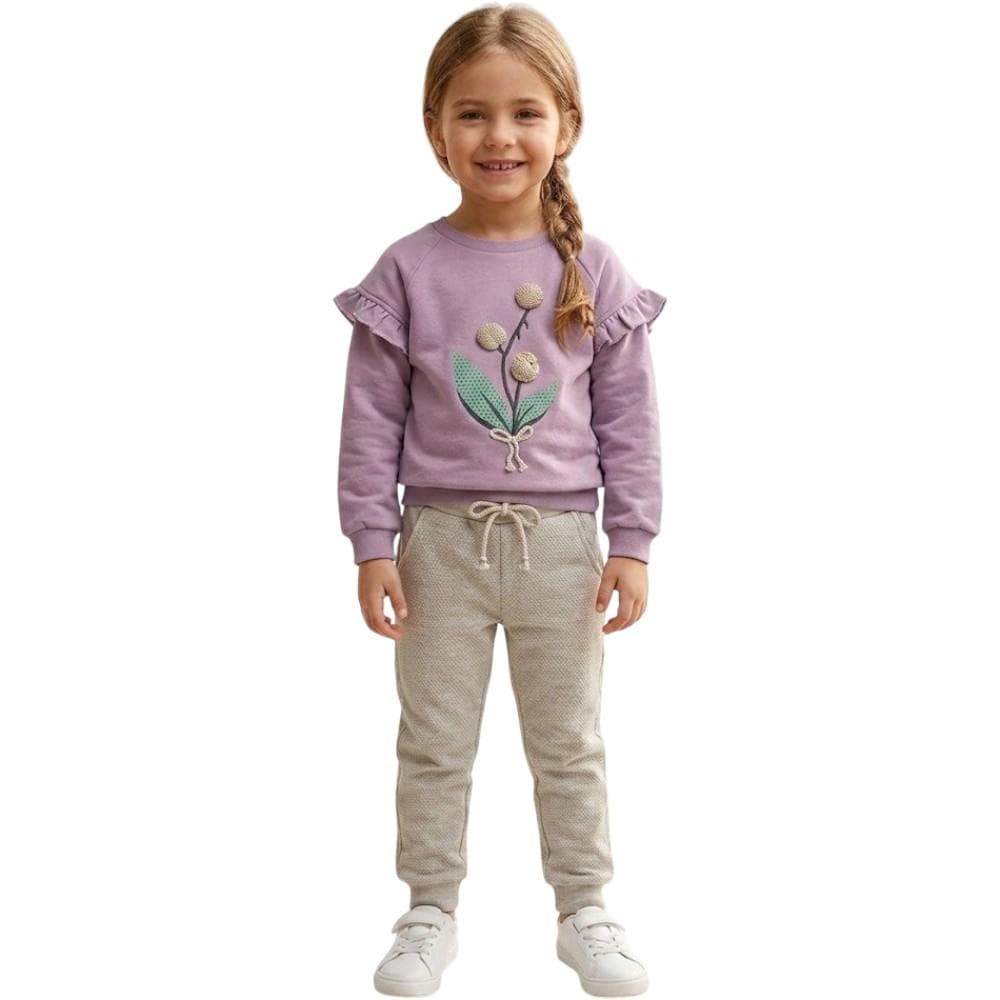 Kız çocuklar için, sweatshirt ve pantolon iki parçalı takım (1/3)