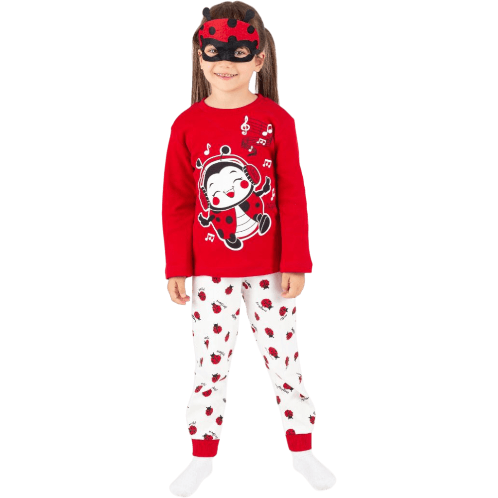 Uğur böceği baskılı pijama takımları