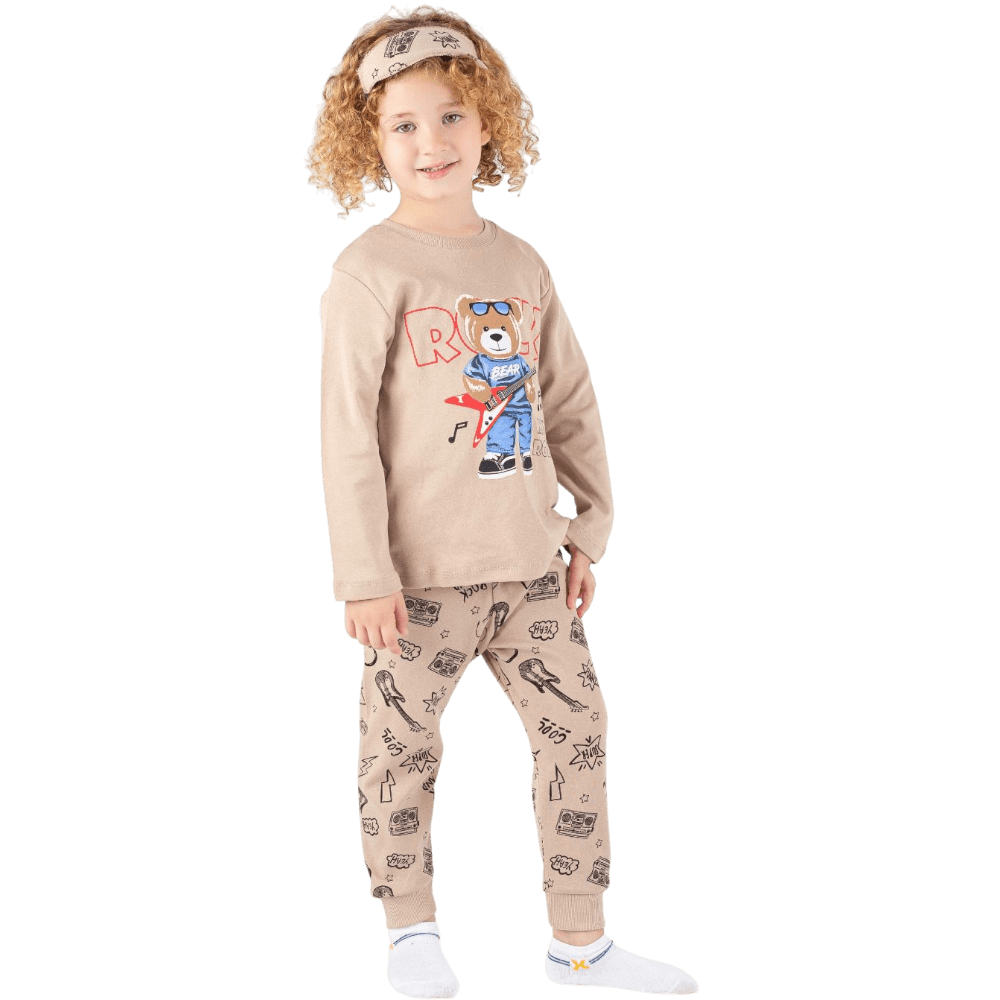 Gitarlı ayı baskılı pijama takımları (1/2)