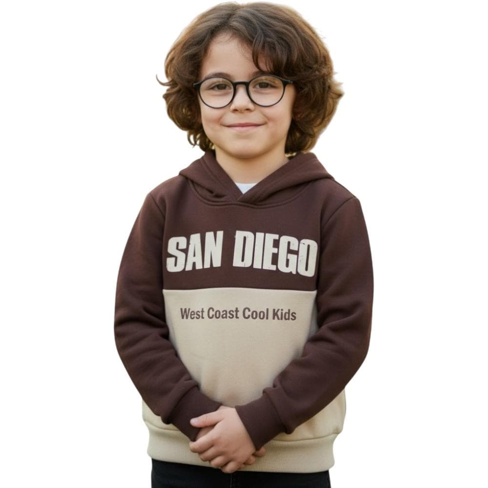 SAN DIEGO baskılı kışlık kapüşonlu sweatshirt