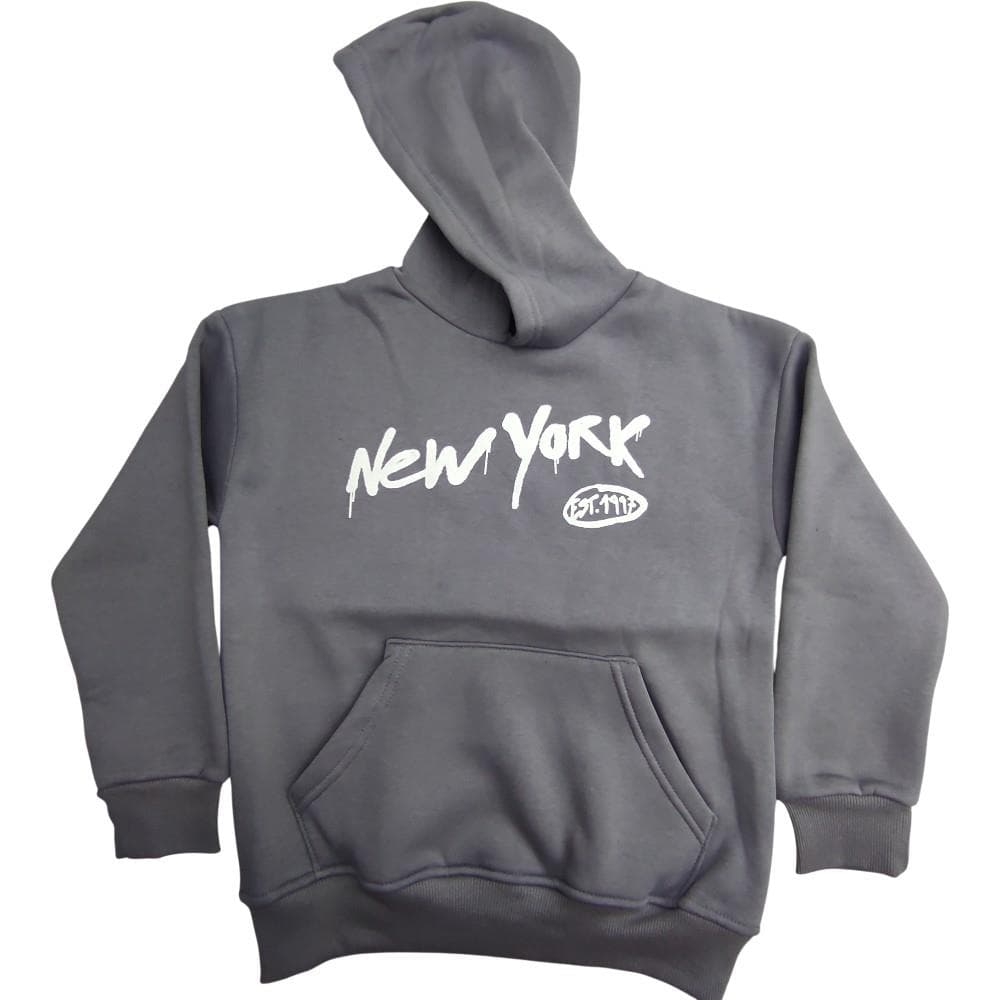 NEW YORK baskılı kışlık kapüşonlu sweatshirt
