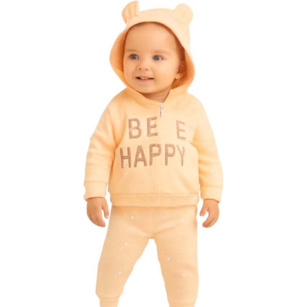 Mevsimlik BE HAPPY baskılı ikili takımlar (1/4)