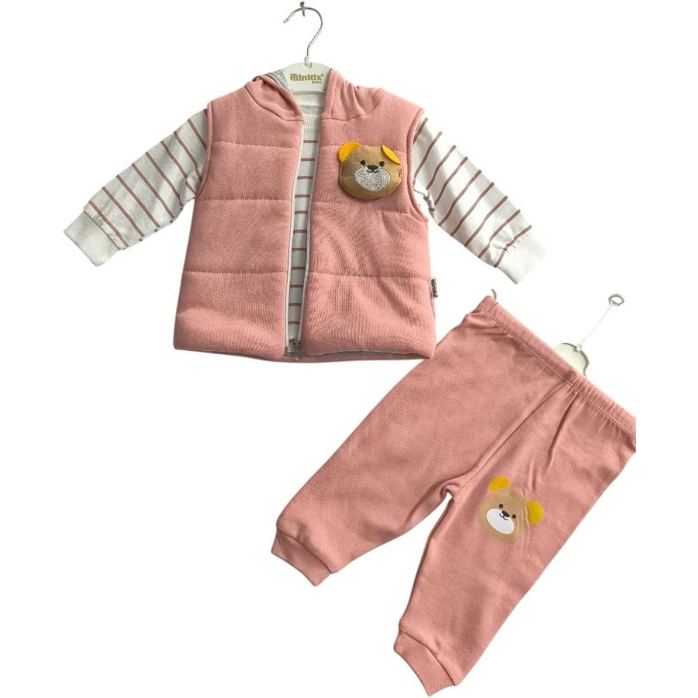 Yelek, uzun kollu tişört ve pantolondan oluşan çocuk giyim (1/2)
