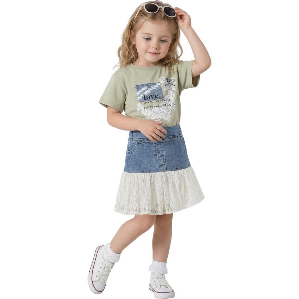 Etekli tişörtlü yazlık iki parçalı takımlar (1/4)