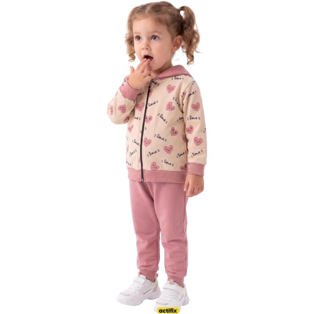Kapüşonlu sweatshirt ve pantolondan oluşan iki iplik kumaş (1/4)