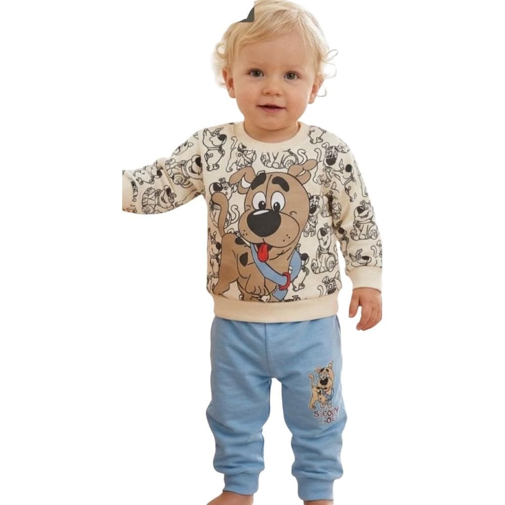 Scooby-Doo baskılı sweatshirt ve eşofman altı iki parçalı (1/4)