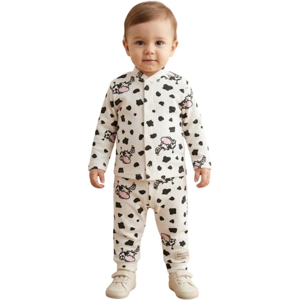 İnek desenli pijama takımı