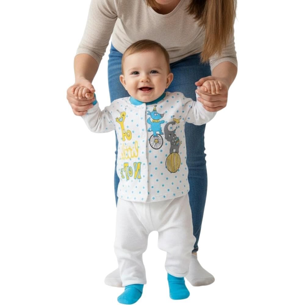 Farklı desenlerde bebek pijama takımı (düğmeli gömlek ve (1/8)