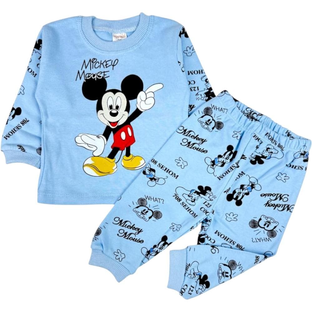 Mickey Mouse'lu çocuk pijamaları (uzun kollu badi ve (1/3)
