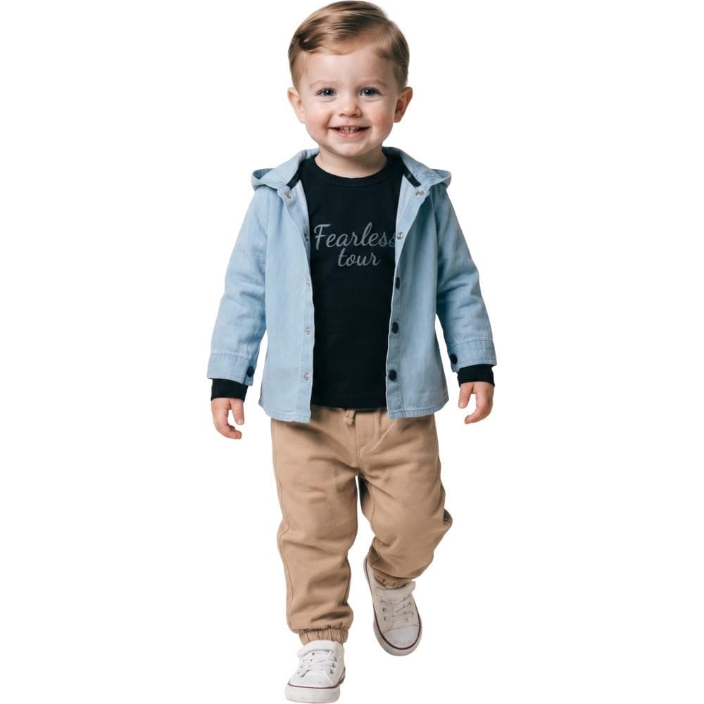 Kapüşonlu ceket, sweatshirt ve pantolonlu üçlü giyim seti