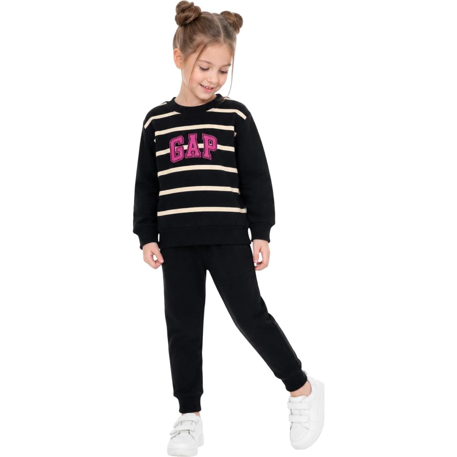 Kız çocuk GAP baskılı eşofman takımı (pantolonlu sweatshirt)