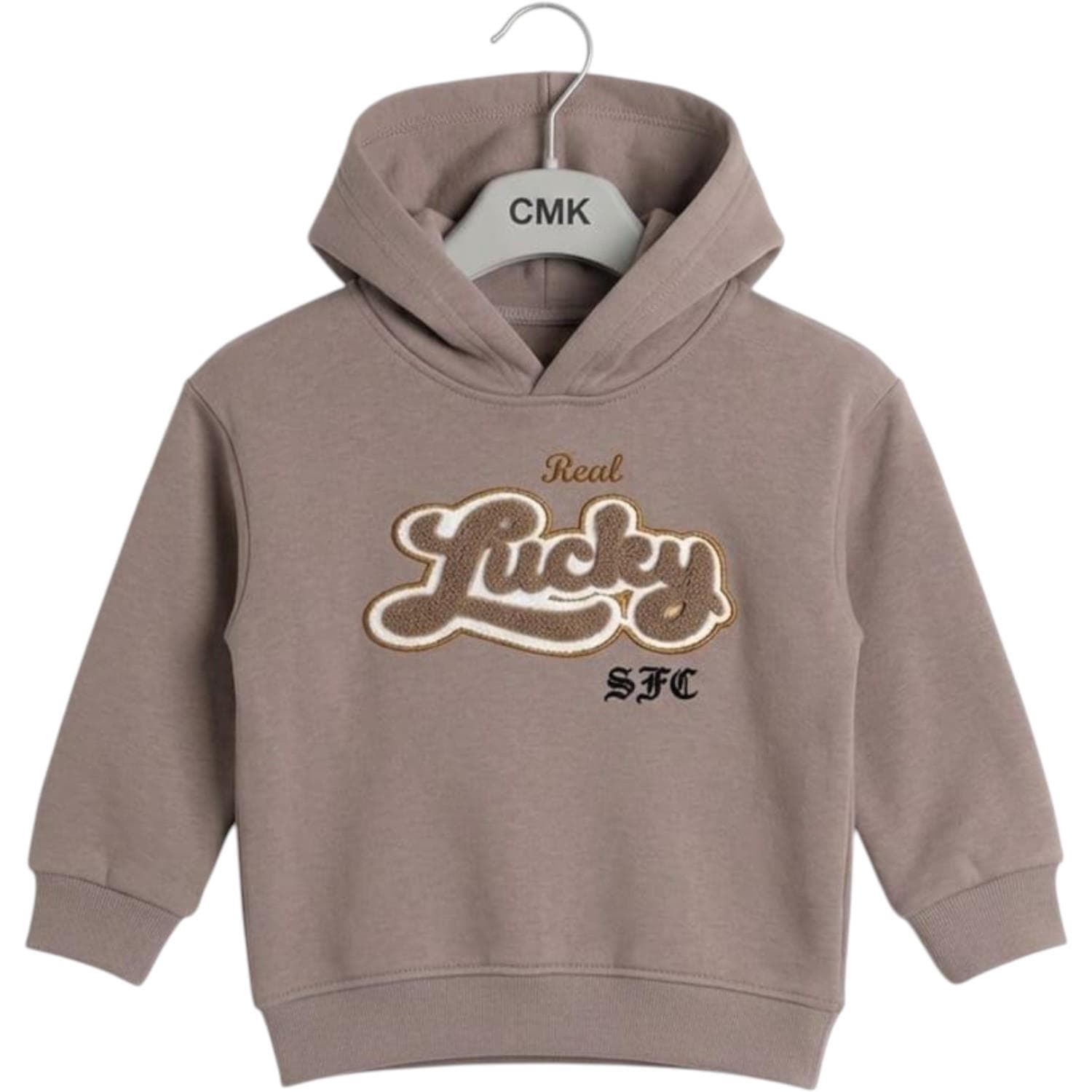 Çocuk kapüşonlu sweatshirt (üzerinde "Real Lucky SFC"