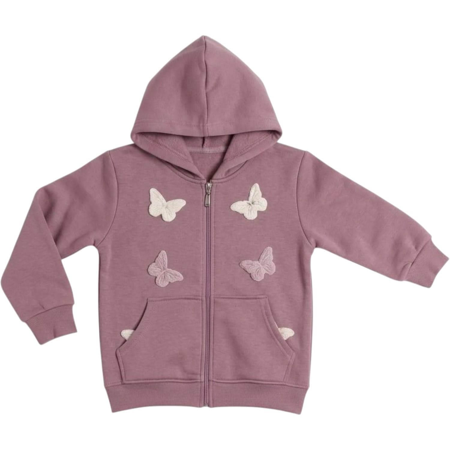 Kapüşonlu ve kelebek desenli sweatshirt