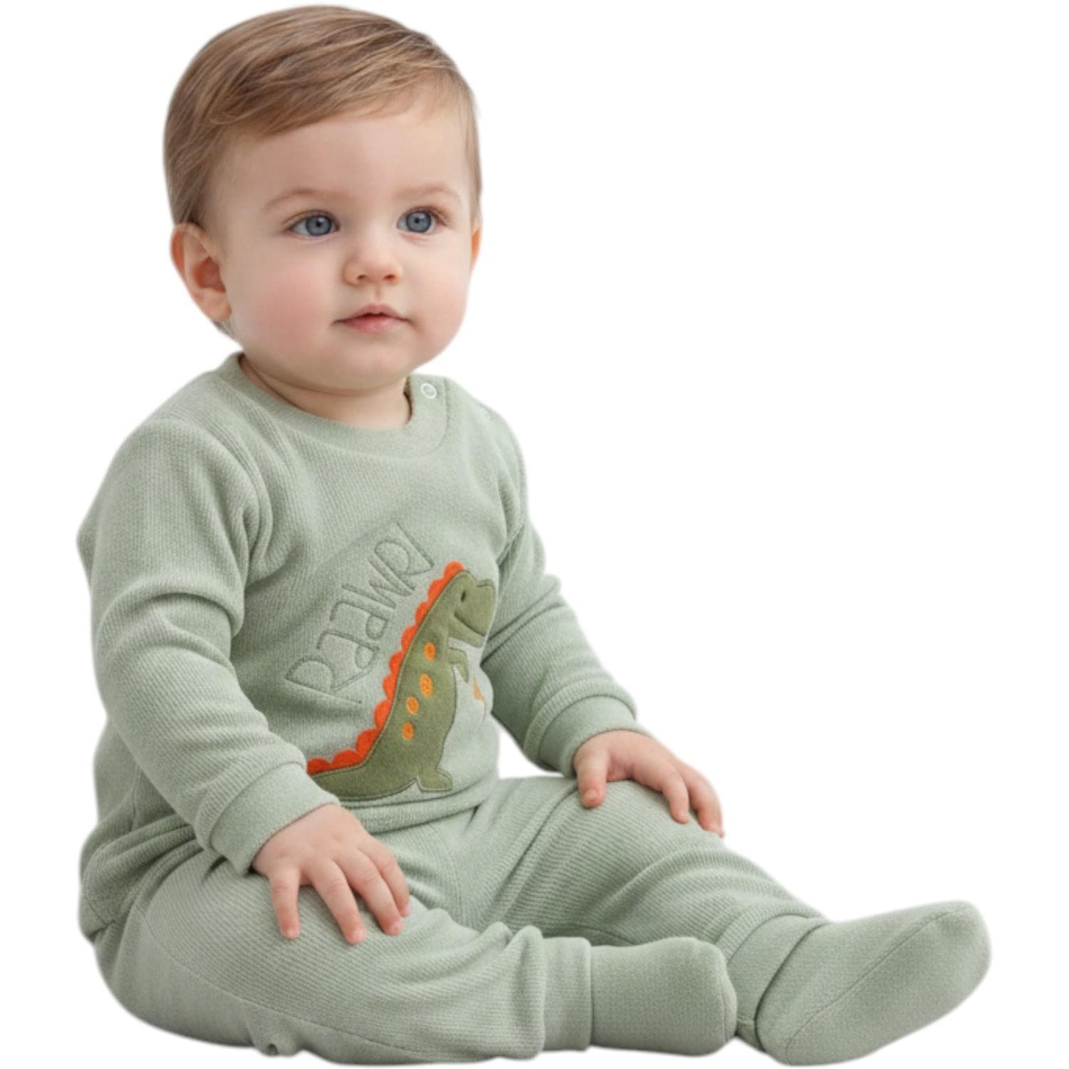 Dinozor baskılı giyim seti (uzun kollu sweatshirt ve