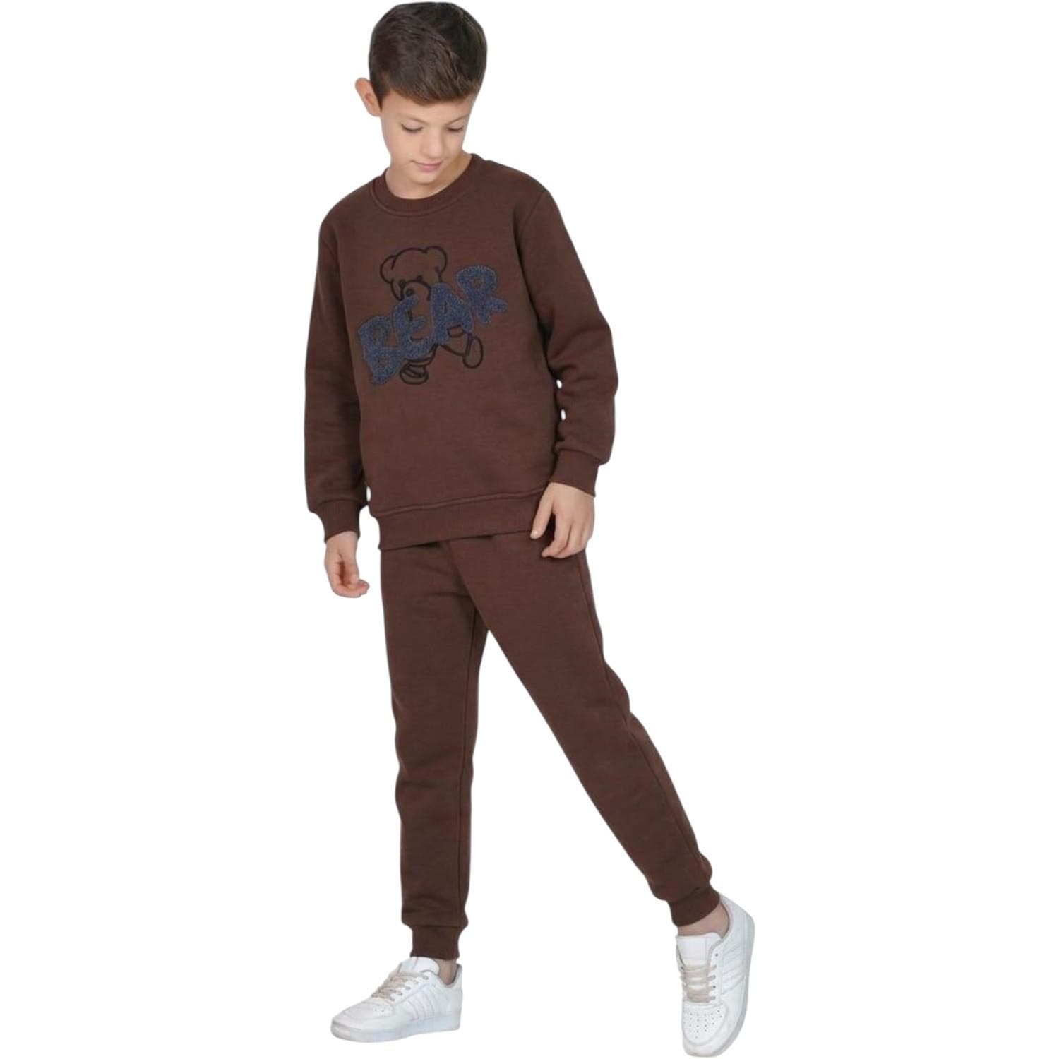 "ayıcık" baskılı ve "AYI" yazılı çocuk sweatshirt ve